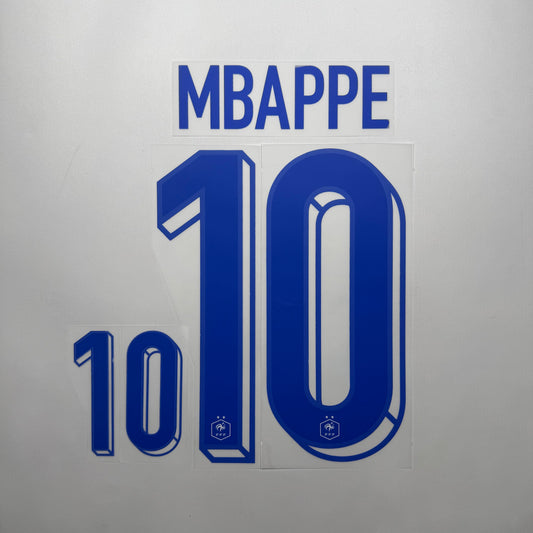#10 Mbappe 2024 France Away Name & Number set Official