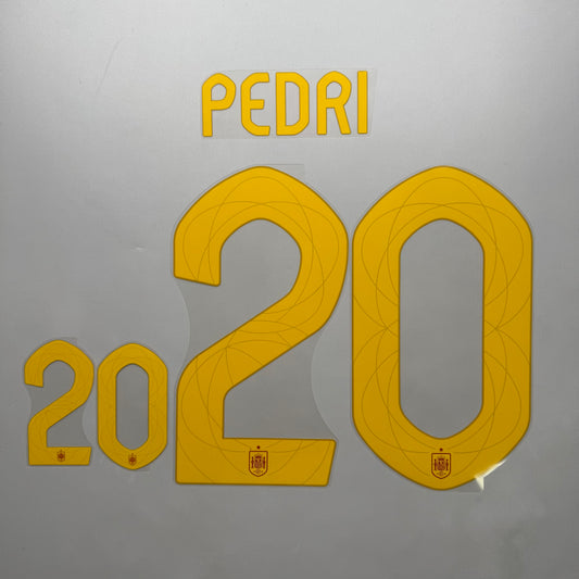 #20 Pedri 2024 Spain Home Name & Number set Official