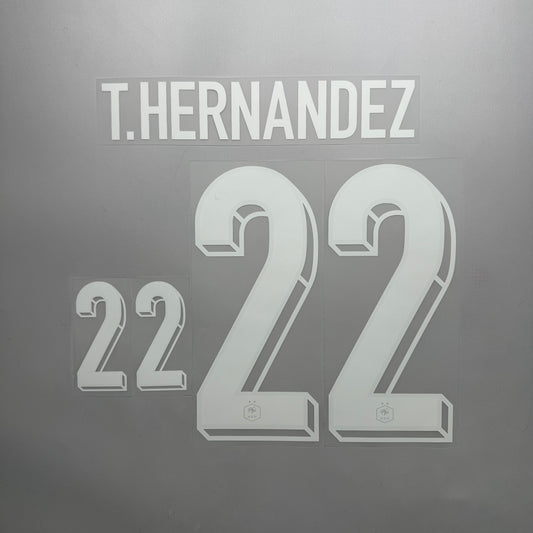 #22 T. Hernandez 2024 France Home Name & Number set Official