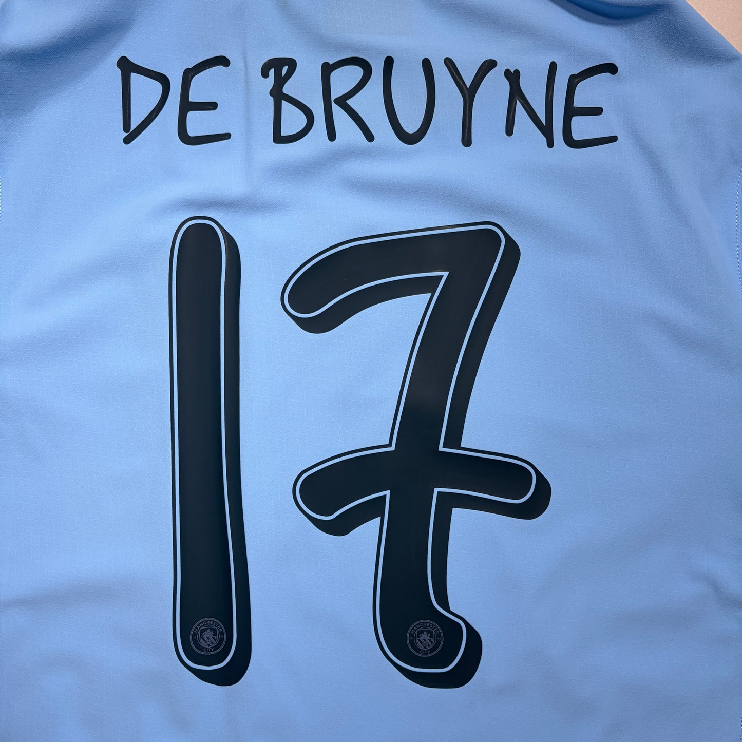 Official #17 De Bruyne 24/25 Manchester City Home  Authentic Shirt Size XL