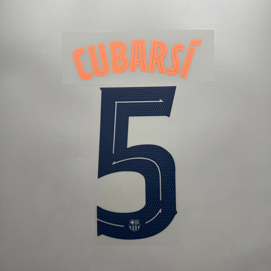 #5 Cubarsi 25/26 FC Barcelona 3rd Name & Number set Club Font Official