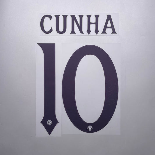 #10 Cunha 25/26 Manchester United Away Name & Number set Club Font
