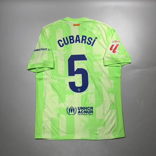 Official #5 Cubarsi 25/26 FC Barcelona 3rd Authentic Shirt La Liga
