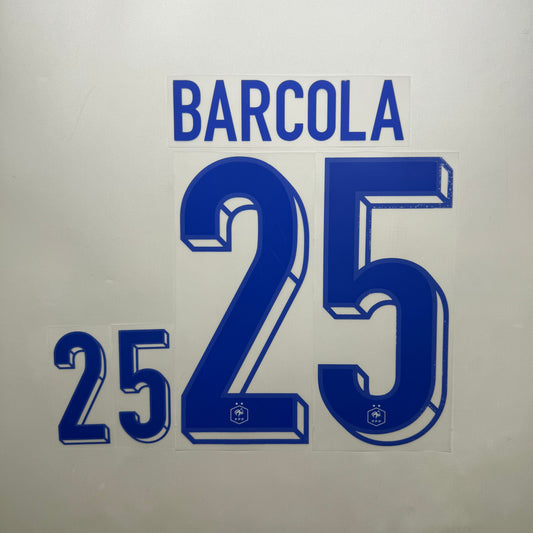 #25 Barcola 2024 France Away Name & Number set Official