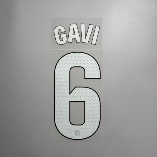 #6 Gavi 25/26 Barcelona 3rd Name & Number set La Liga Font