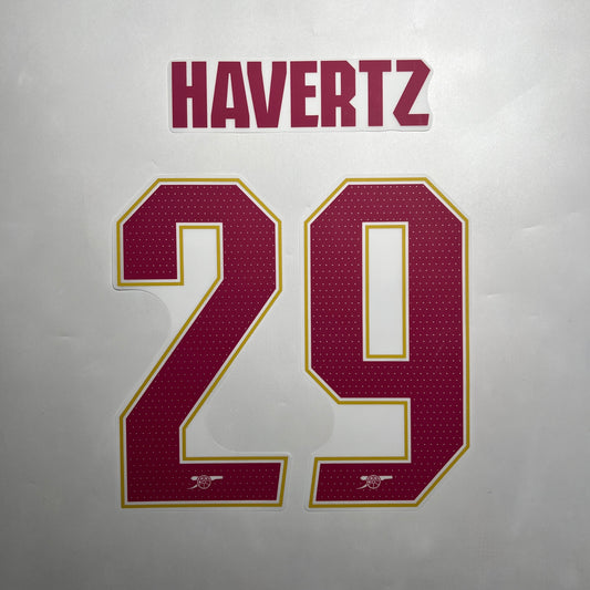 Official #29 Havertz 25/26 Arsenal 3rd Name and Number set Club Font