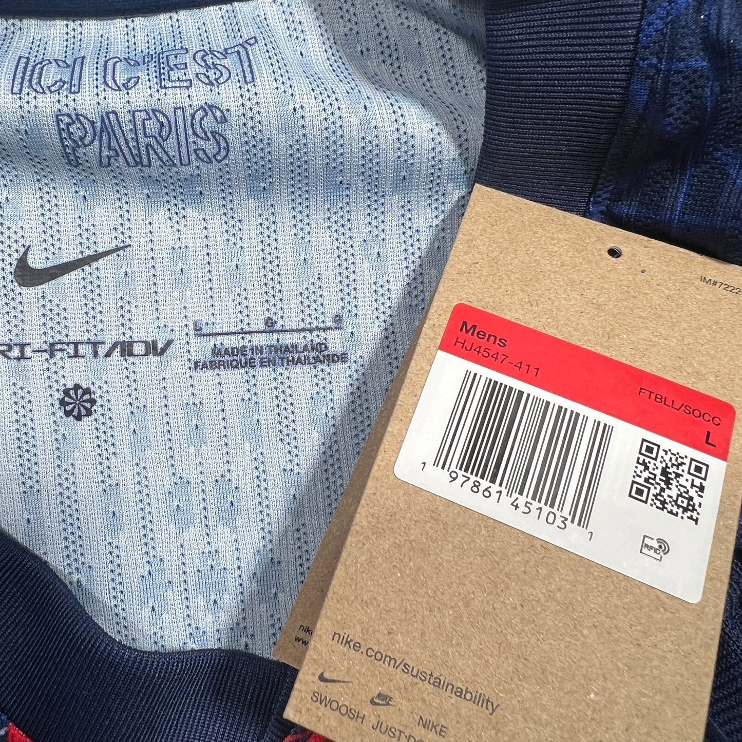 Official #14 Doue 25/26 PSG Home Authentic Shirt Size L