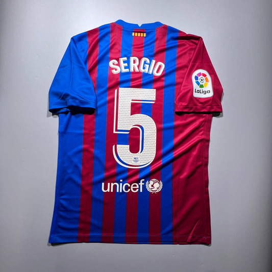 [Pre-Order] Official #5 Sergio 21/22 FC Barcelona Home Stadium Shirt La Liga Nike CV7891-428