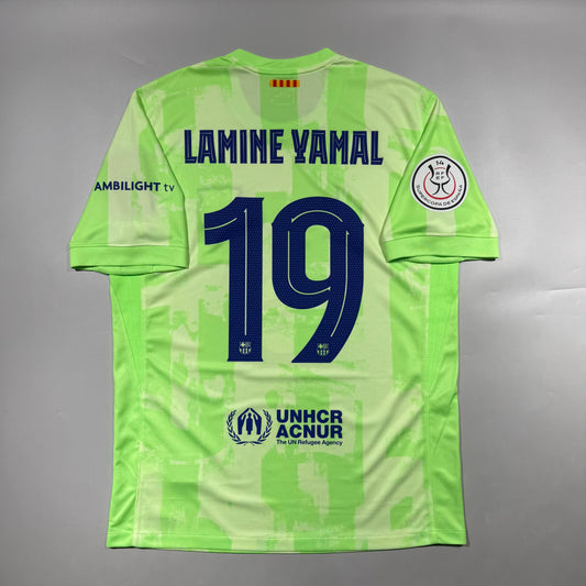 Official #19 Lamine Yamal 24/25 FC Barcelona 3rd Stadium Shirt Supercopa Size M