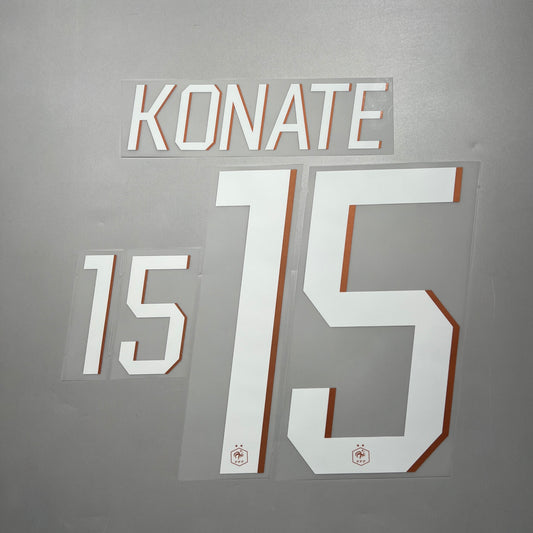 Official #15 Konate 2026 France Home Name & Number set