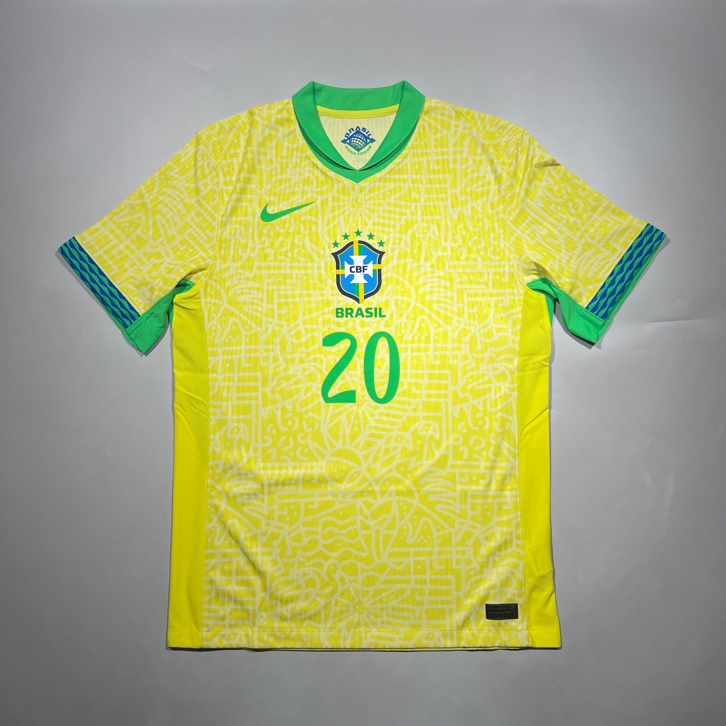 Official #20 Estevao 2024 Brazil Home Authentic Shirt First Goal
