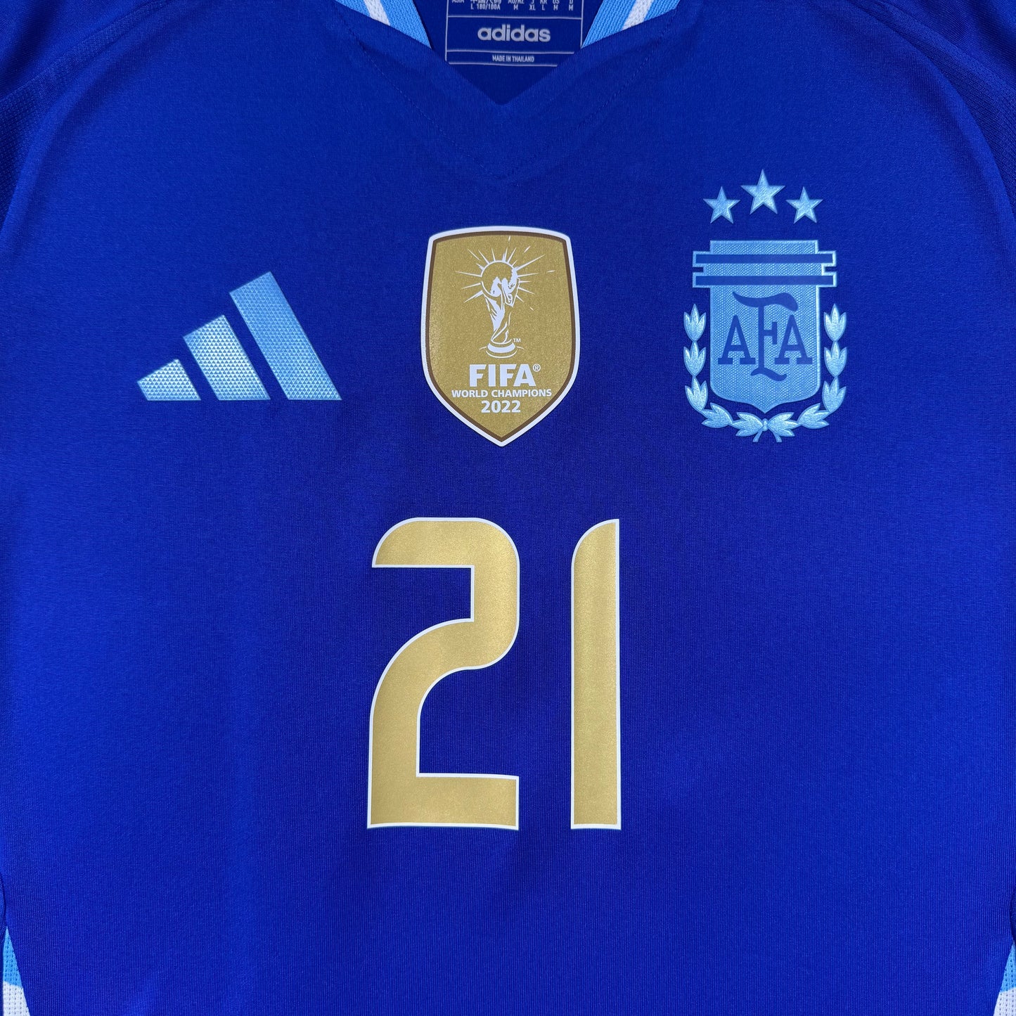 Official #21 Dybala 2024 Argentina Away Authentic Shirt Size M=JP:XL