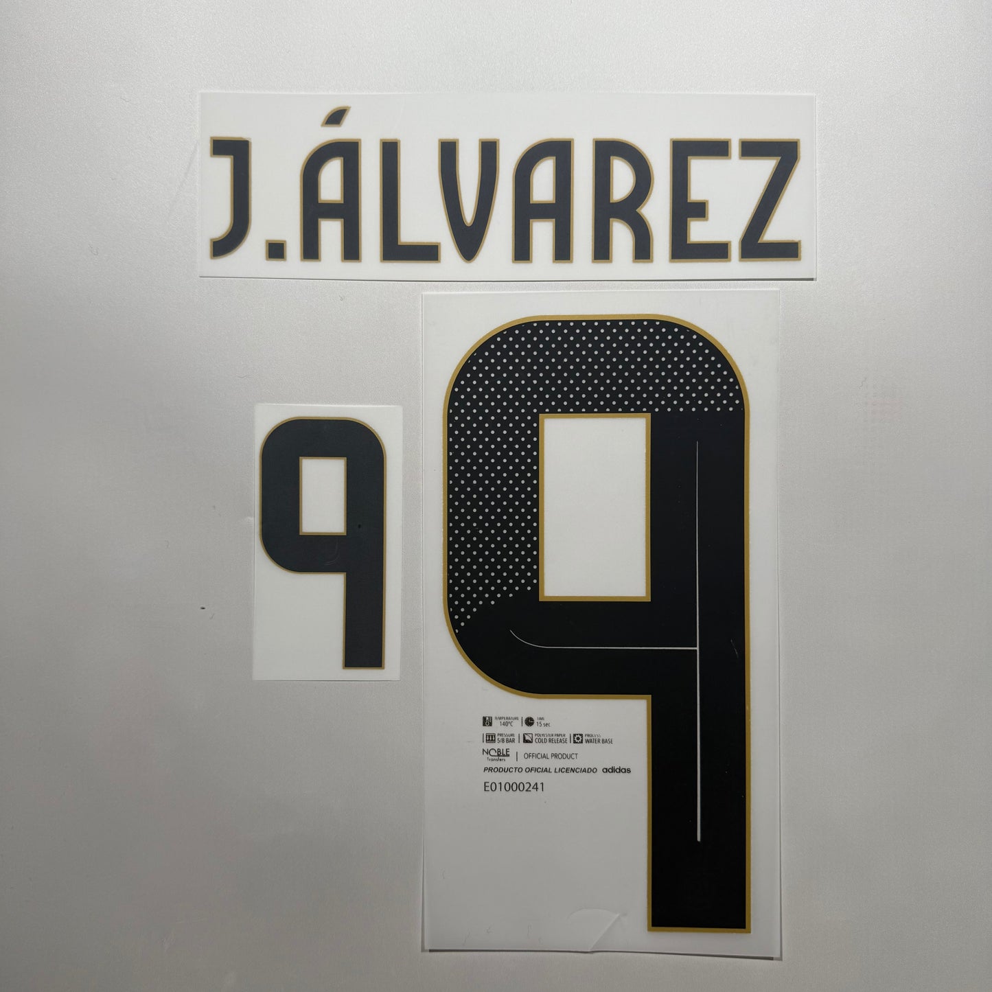 #9 J. Alvarez 2024 Argentina Home Name & Number set Official