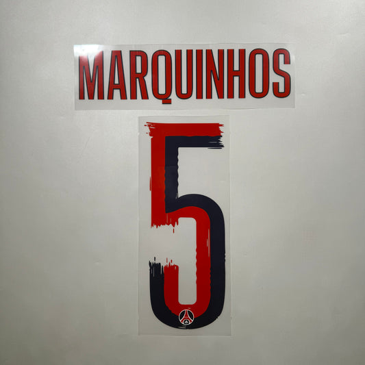 Official #5 Marquinhos 25/26 Paris Saint-Germant （PSG）Away Name & Number set Club Font