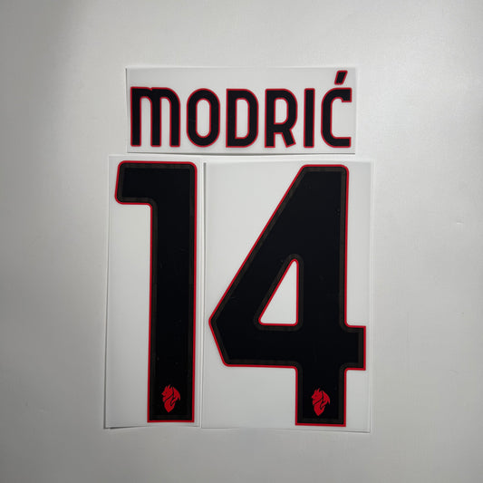 #14 Modric 25/26 AC Milan Away Name & Number set Club Font