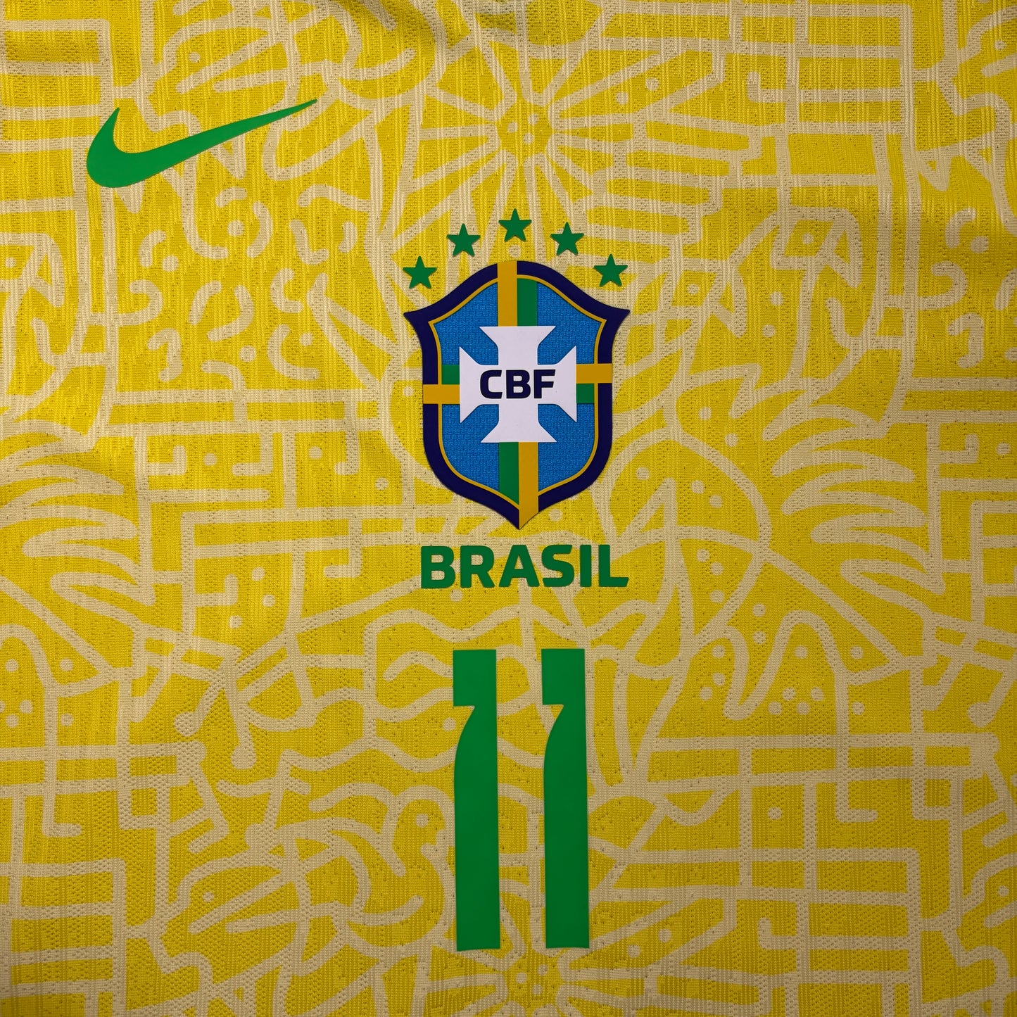 Official #11 Raphinha 2024 Brazil Home Authentic Shirt Copa America Size L