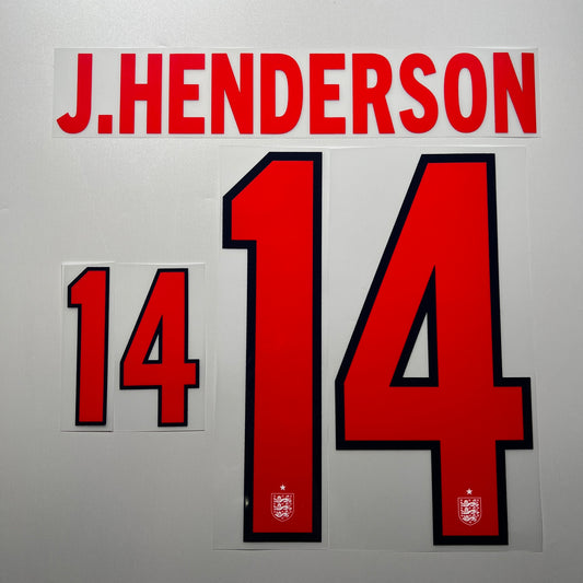 Official #14 J.Henderson 2026 England Home Name & Number set