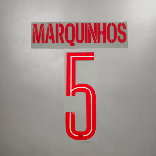 Official #5 Marquinhos 25/26 Paris Saint-Germant （PSG）4th Name & Number set Club Font