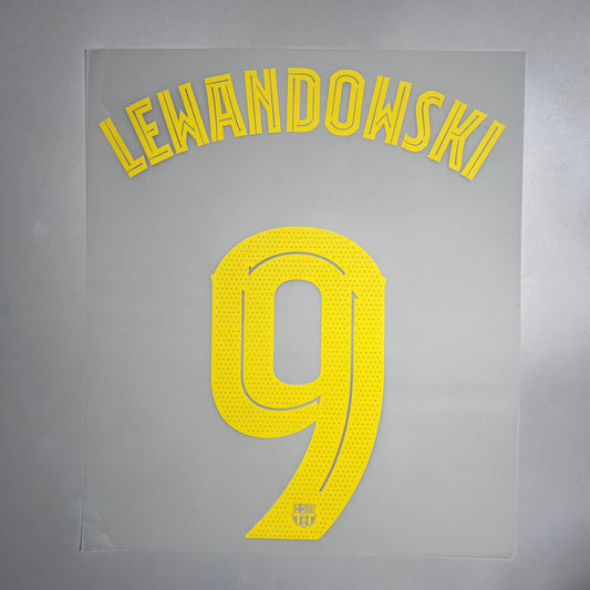 Official #9 Lewandowski 25/26 FC Barcelona Home Name & Number set Club Font