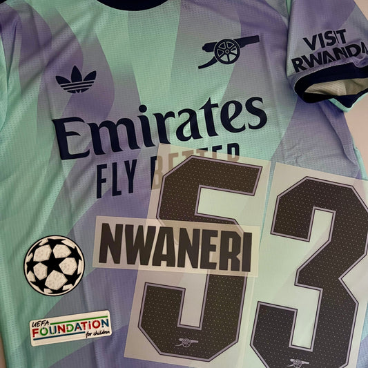 [LIMITED]  #53 Nwaneri | 24-25 Arsenal 3rd Authentic shirs