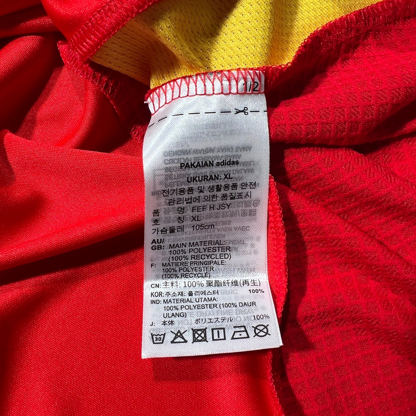 Official #19 Lamine Yamal 2024 Spain Home Stadium Shirt EURO2024 vs France Size JP:2XL