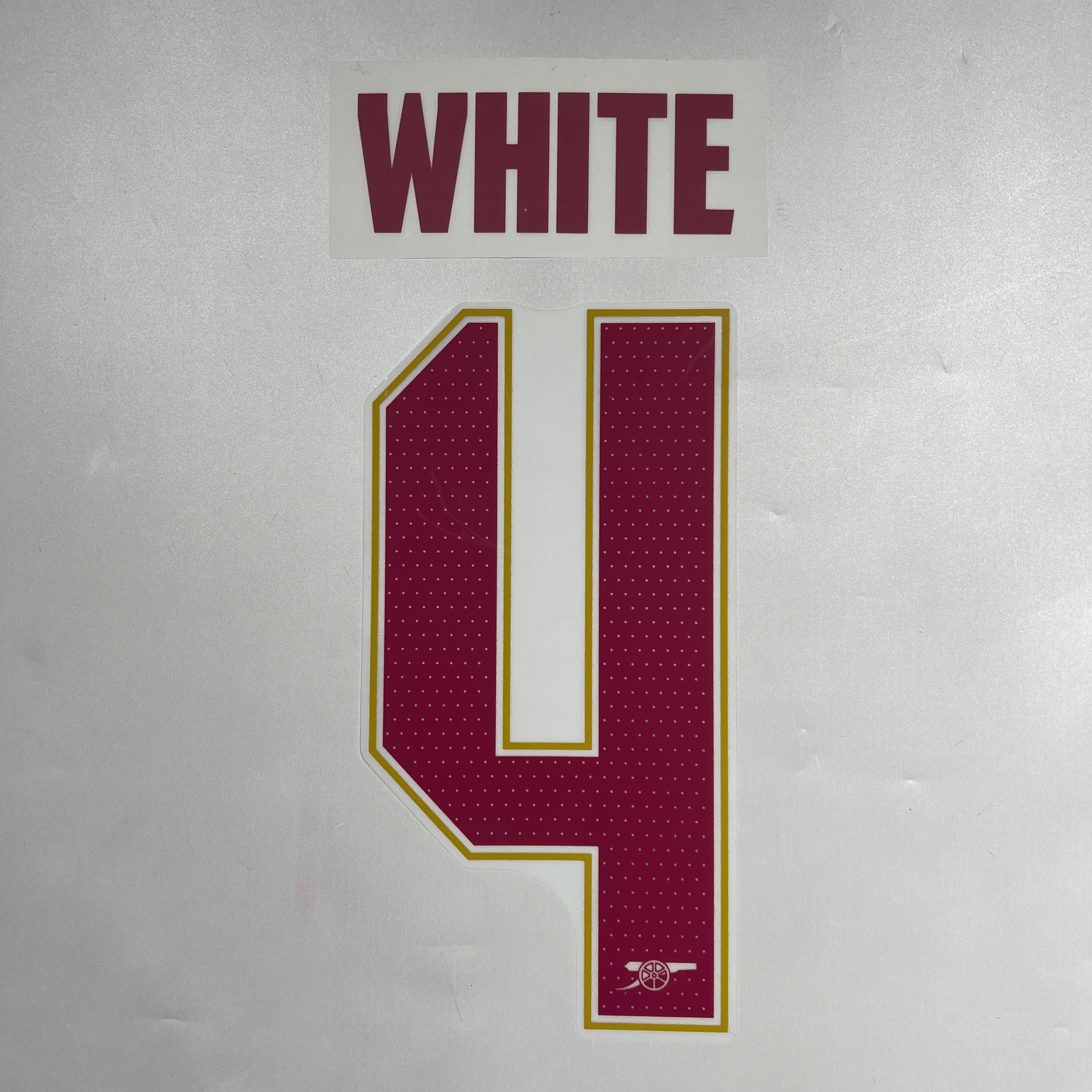 Official #4 White 25/26 Arsenal 3rd Name & Number set Cub Font – Kit of ...