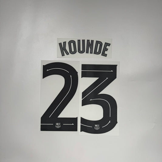 #23 Kounde 25/26 FC Barcelona Away Name & Number set