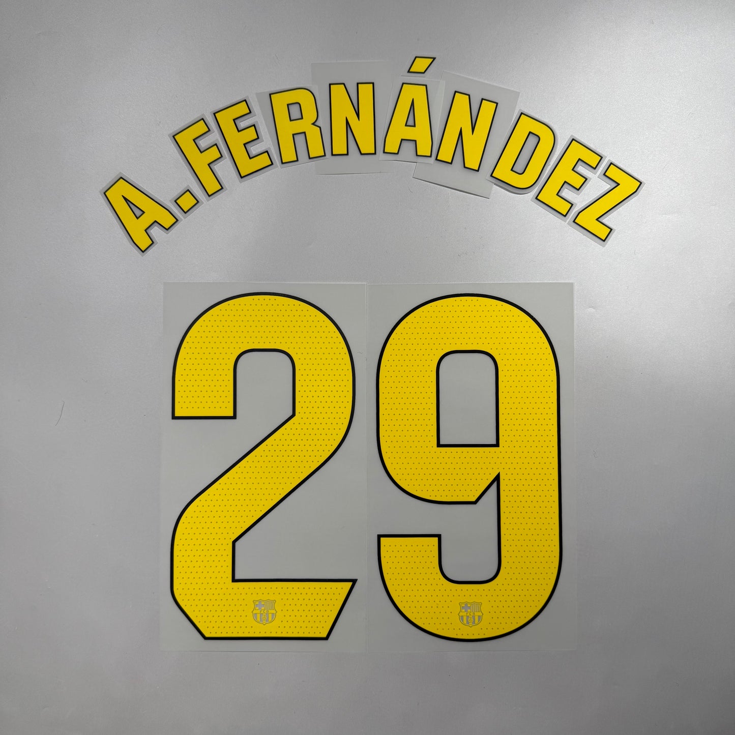 Official #29 A. Fernandez 25/26 FC Barcelona Home Name and Number set La Liga