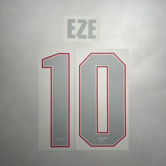 Official #10 Eze 25/26 Arsenal Away Name and Number set Club Font