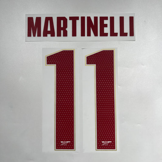 Official #11 Martinelli 25/26 Arsenal 3rd Name & Number set Club Font