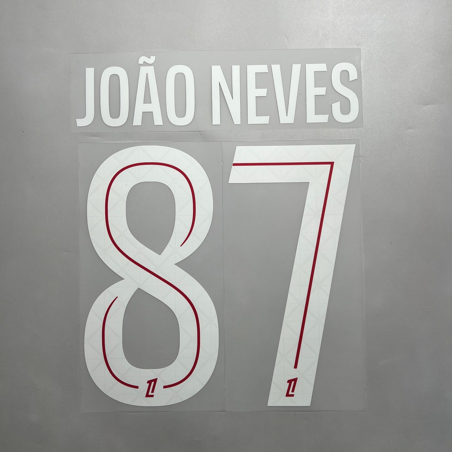 Official #87 Joao Neves 25/26 Paris Saint-Germain Home Ligue 1 Font Full Patch set
