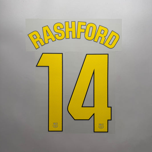 #14 Rashford 25/26 FC Barcelona Home Name & Number set  La Liga Official