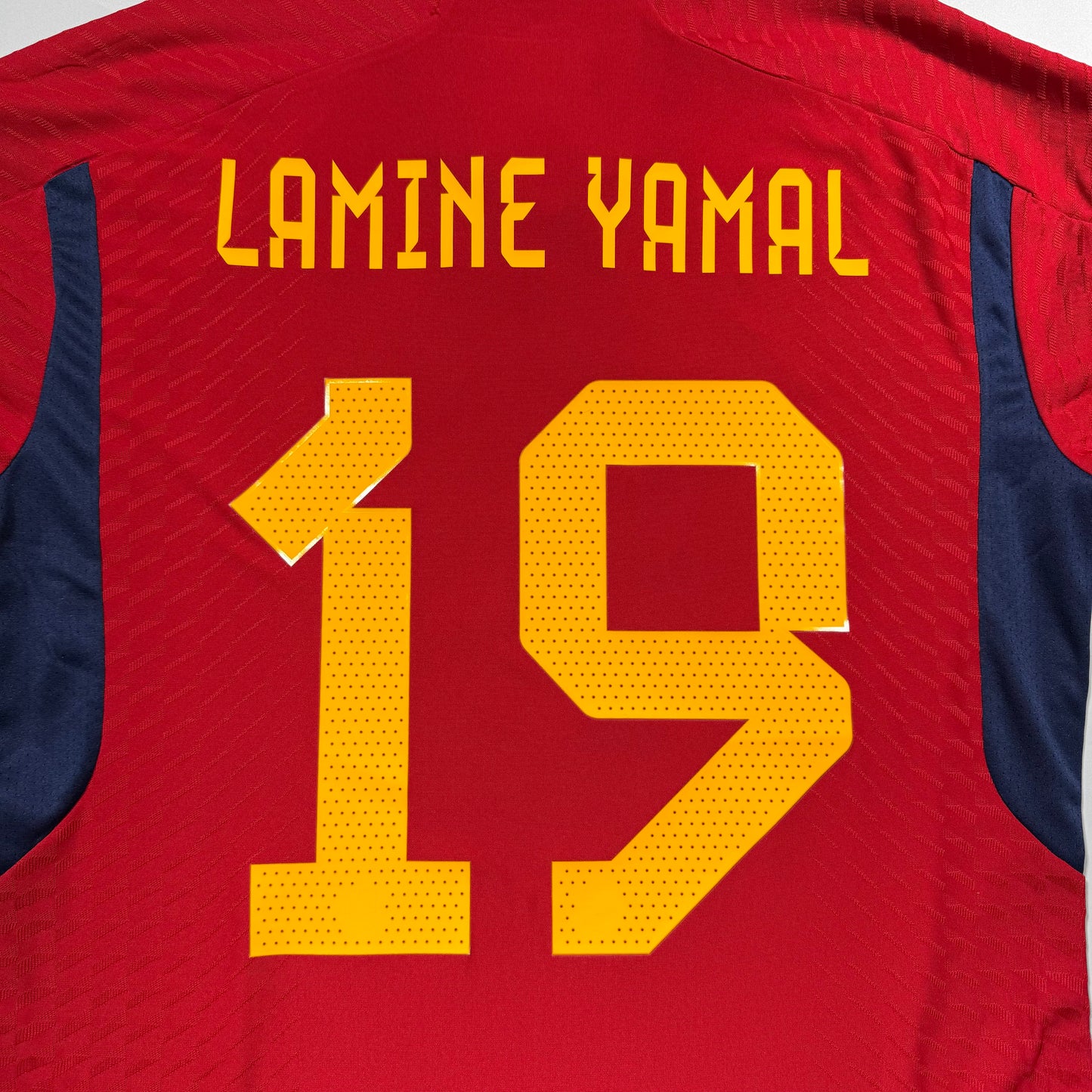 Official #19 Lamine Yamal 2022 Spain Home Authentic Shirt Size M=JP:XL