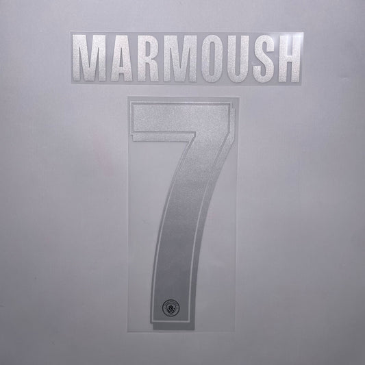 #7 Marounsh 25/26 Manchester City Away Name & Number set Club Font