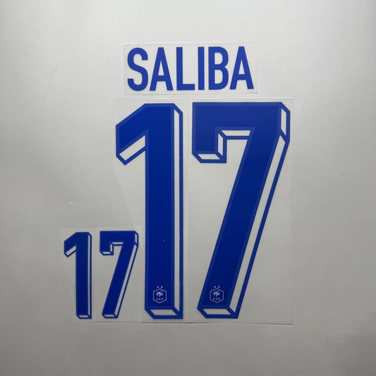 #17 Saliba 2024 France Away Name & Number set Official