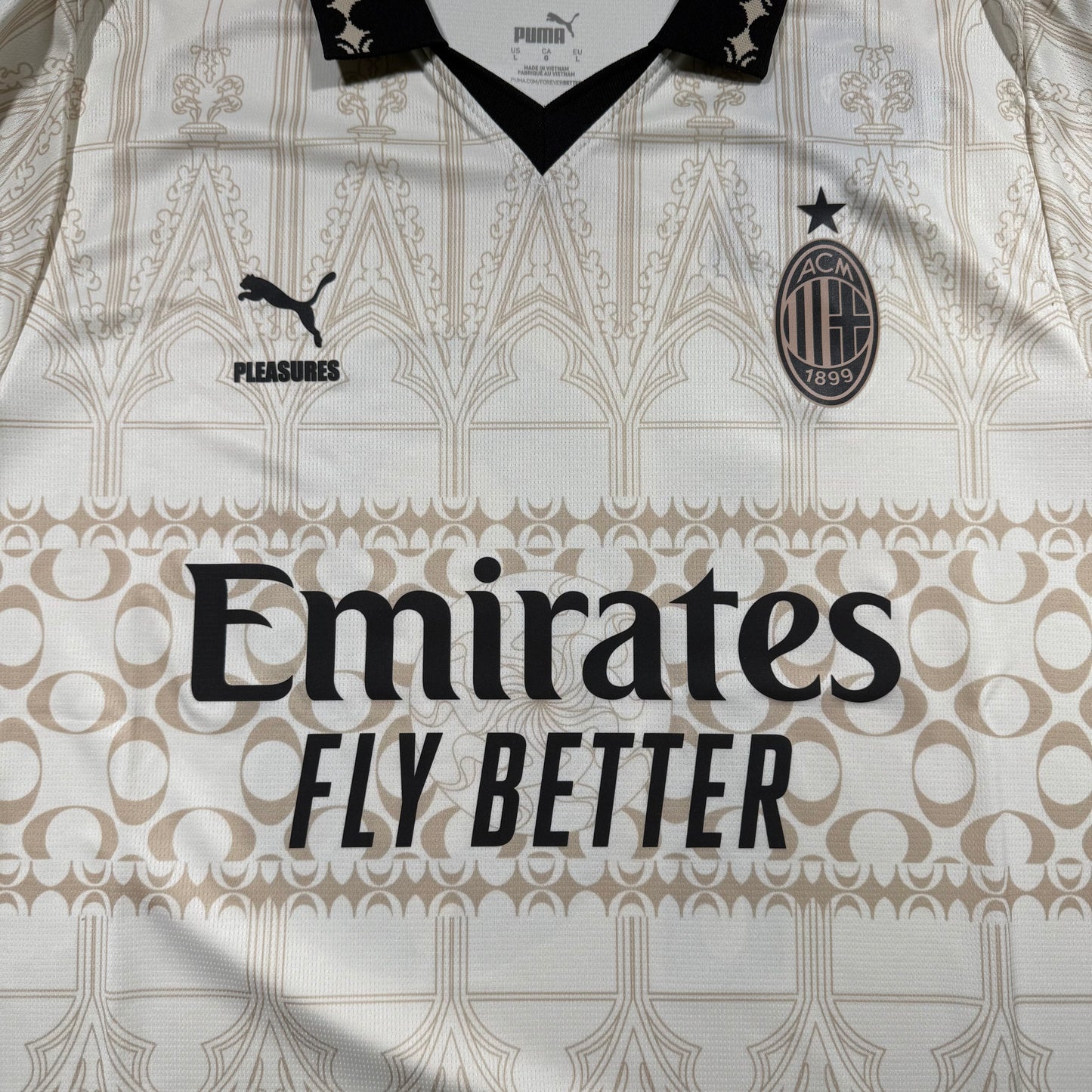 Official #10 Rafa Leao 23/24 AC Milan×Pleasures 4th Stadium Shirt Size L