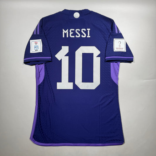 Official #10 Messi 2022 Argentina Away Authentic Shirt  Qatar World Cup Argentina vs Poland Size M=JP:XL