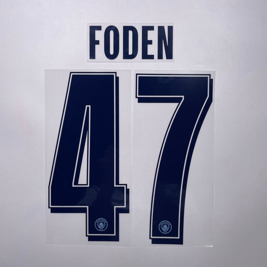 #47 Foden 25/26 Manchester City Home Name & Number set Club Font