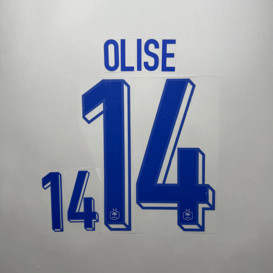 #14 Olise 2024 France Away Name & Number set Official