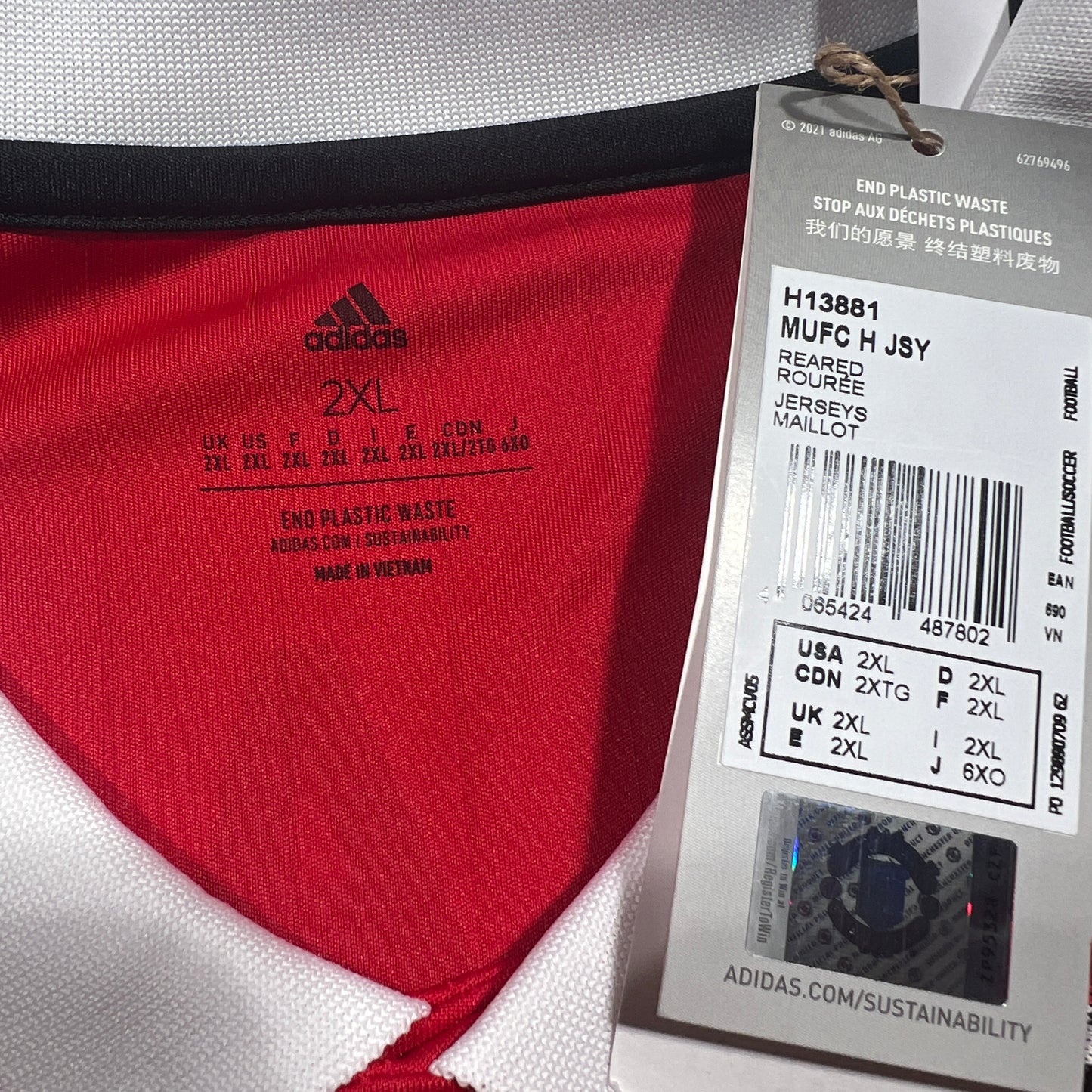 Official 7 Ronaldo 22/23 Manchester United Home Stadium Shirt  Size 3XL(JP6XL)