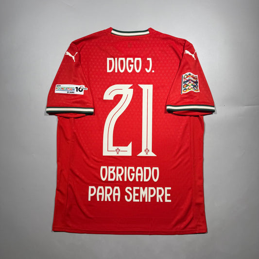 Official #21 Diogo J. Obrigado Para sempre  2024  Portugal Home Stadium Shirt