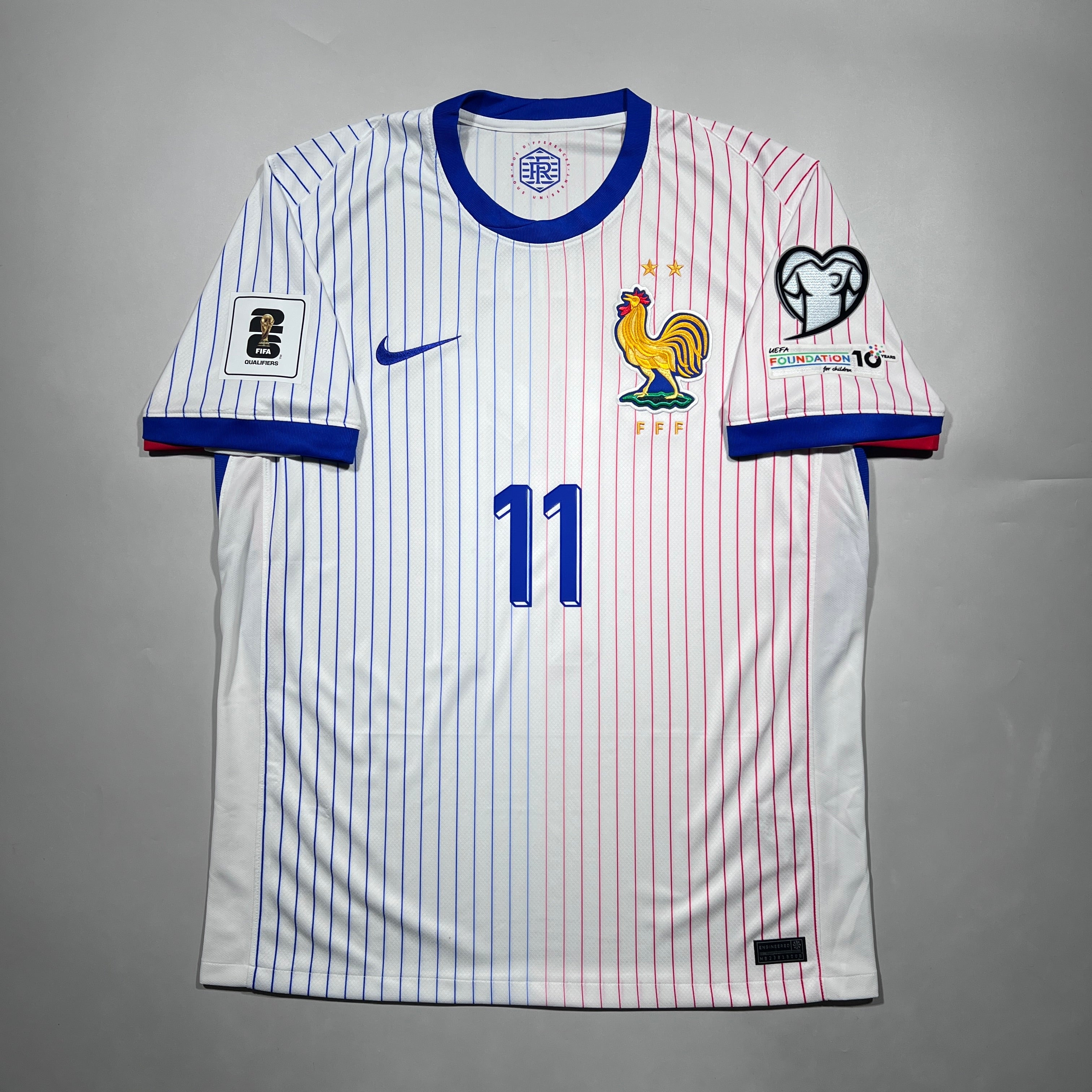 Official #11 Olise 2024 France Away Stadium Shirt FIFA World Cup