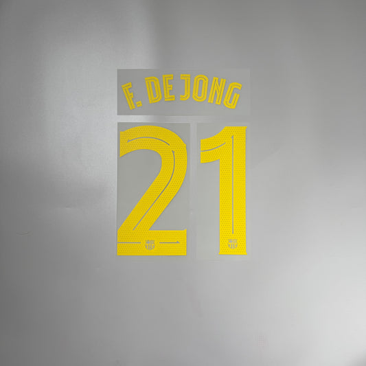 #21 F. De Jong | 25-26 FC Barcelona Home Name & Number set for UCL