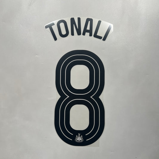 Official #8 Tonali 25/26 Newcastle United Home Name & Number set Club Font