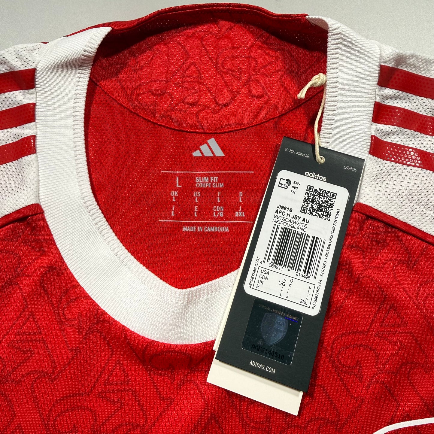 Official #10 Eze 25/26 Arsenal Home Authentic Shirt Champions League Size L（JP:2XL）