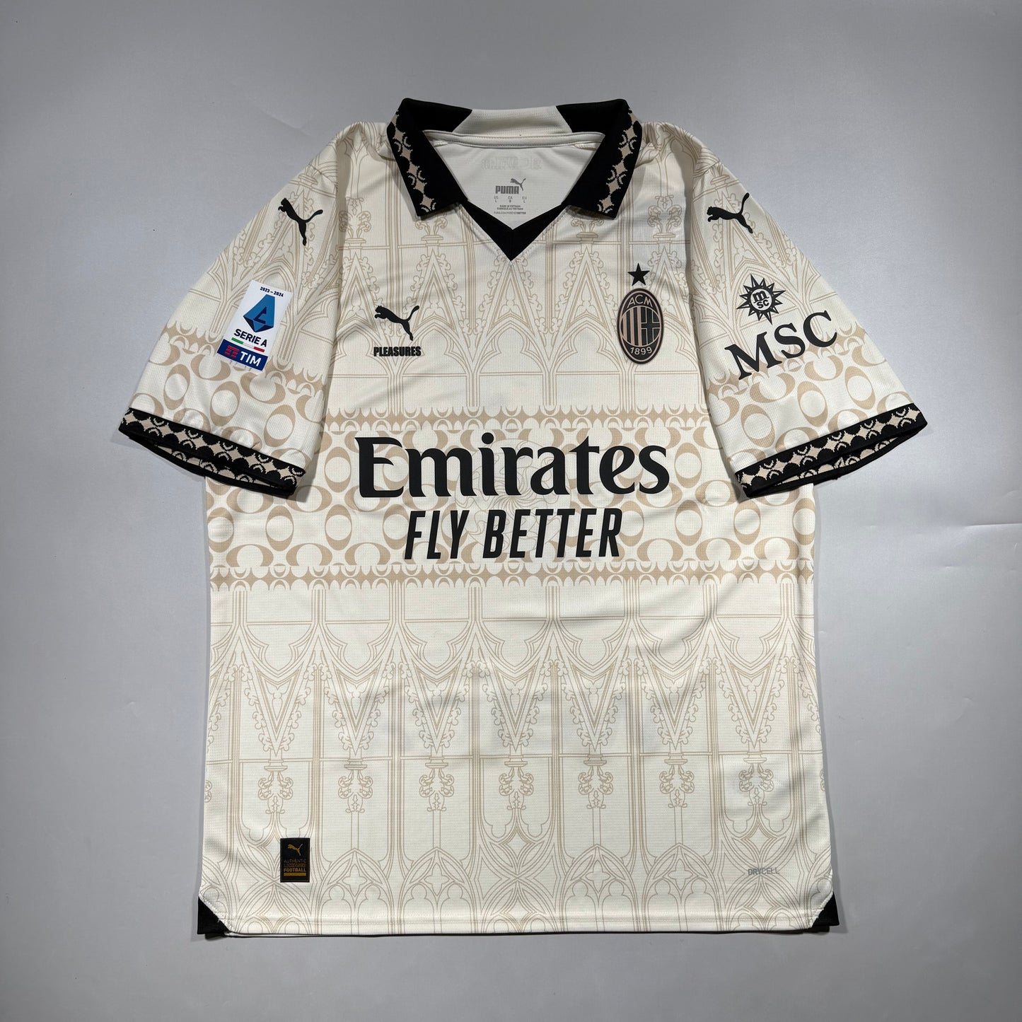 Official #7 Adli 23/24 AC Milan×Pleasures 4th Stadium Shirt Size L