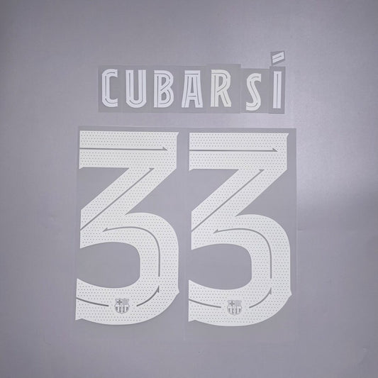 #33 Cubarsi 23/24 Barcelona Home Name & Number set Club Font