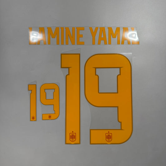 Official #19 Lamine Yamal 2026 Spain Home Name and Number set
