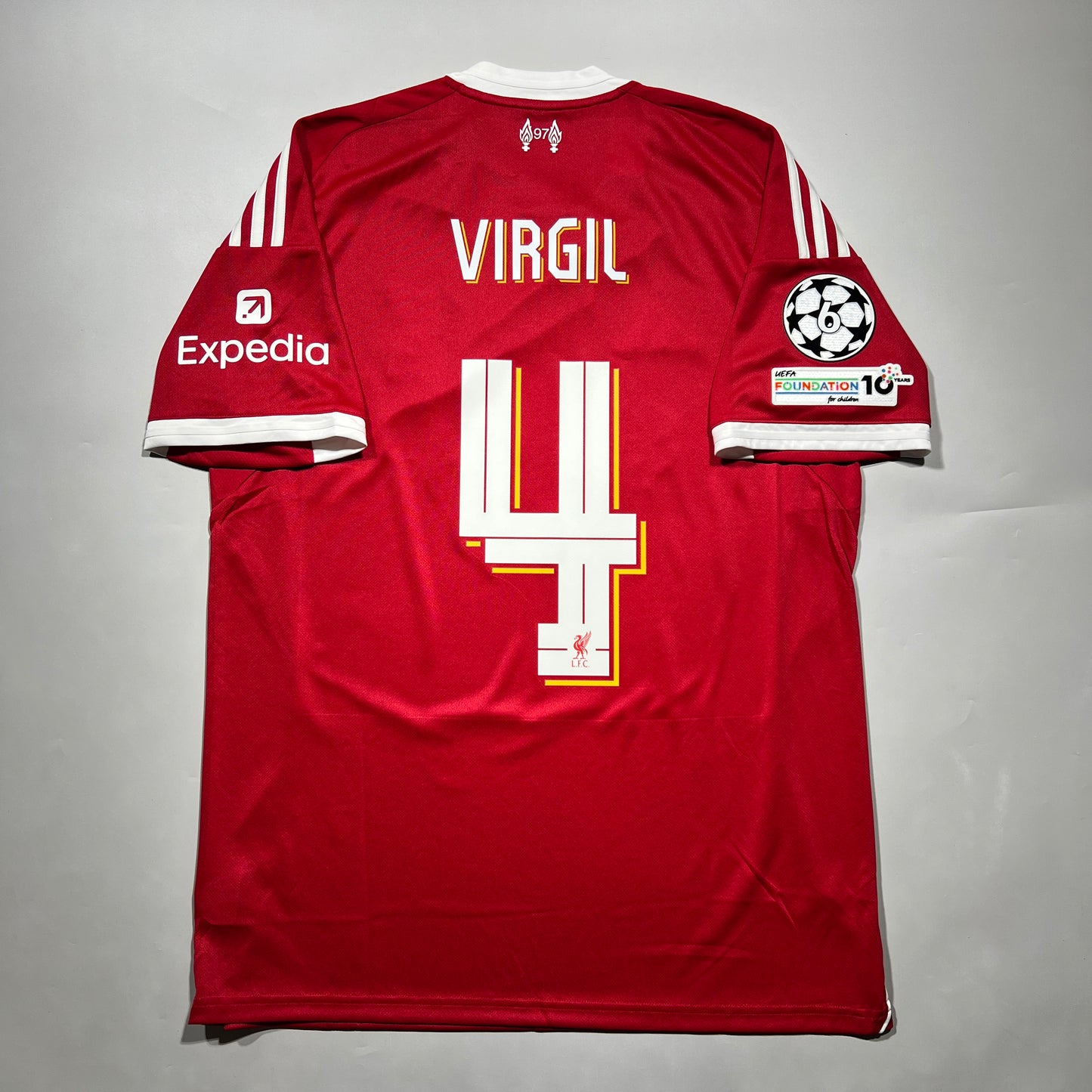Official #4 Virgil 25/26 Liverpool Home Stadium Shirt UCL Size L (JP:2XL)