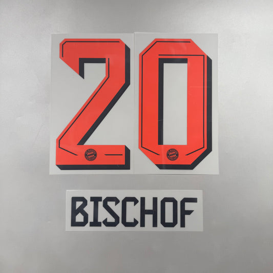 Official #20 Bischof 25/26 FC Bayern Munchen AwayName & Number set